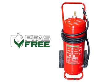 Fluorine-free wheeled foam extinguisher