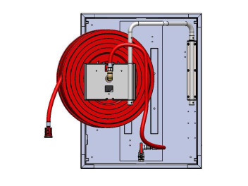 Adapter set swing mounted fire hose reel