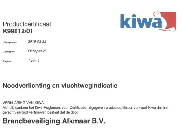 bba benoemd tot kiwa erkend onderhoudsbedrijf noodverlichting 600x410